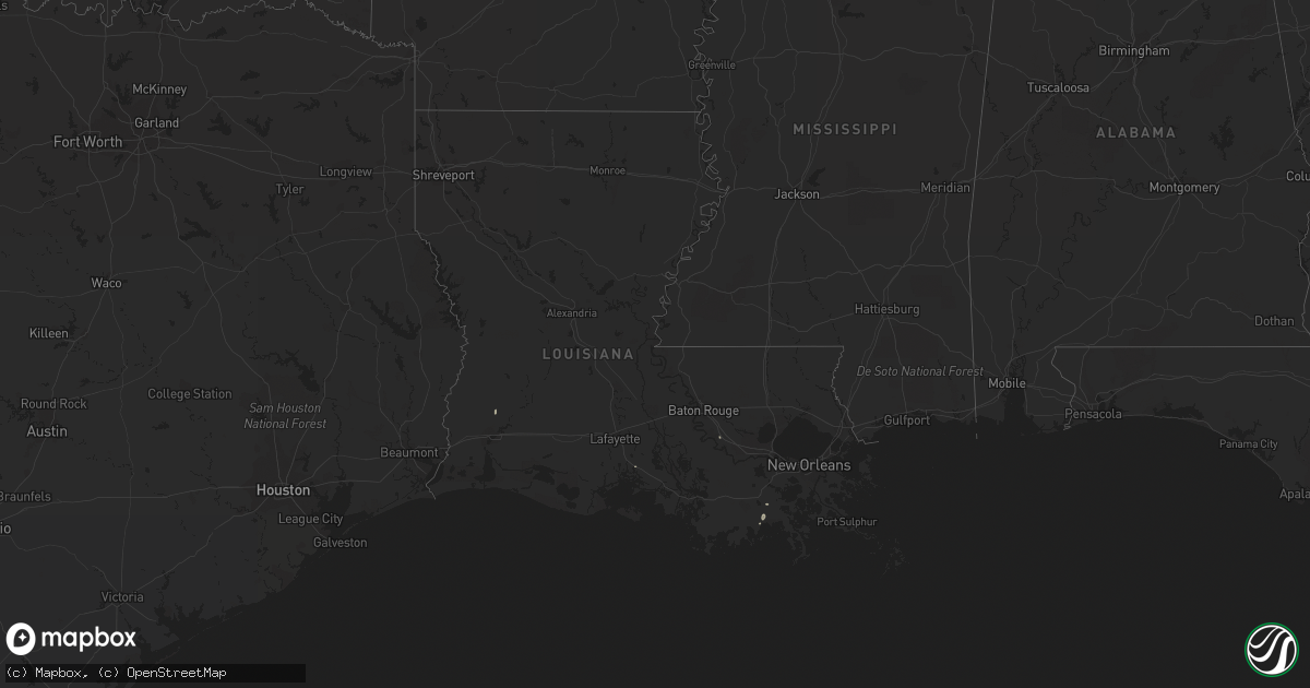 Hail map in Louisiana on September 18, 2018