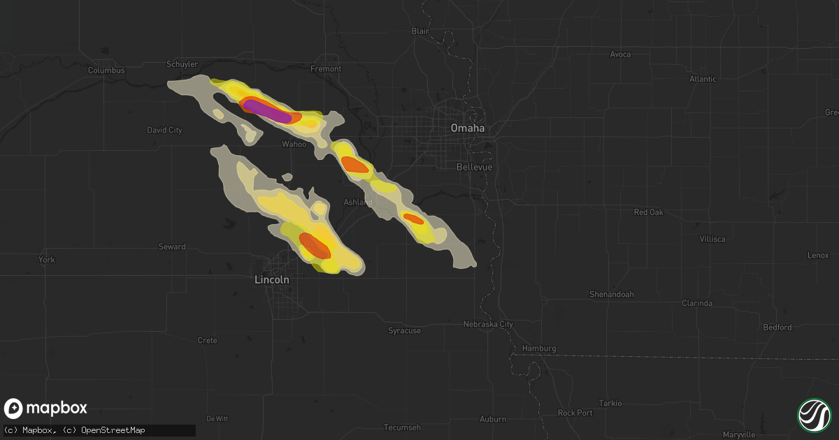 Hail map in Louisville, NE on September 18, 2018