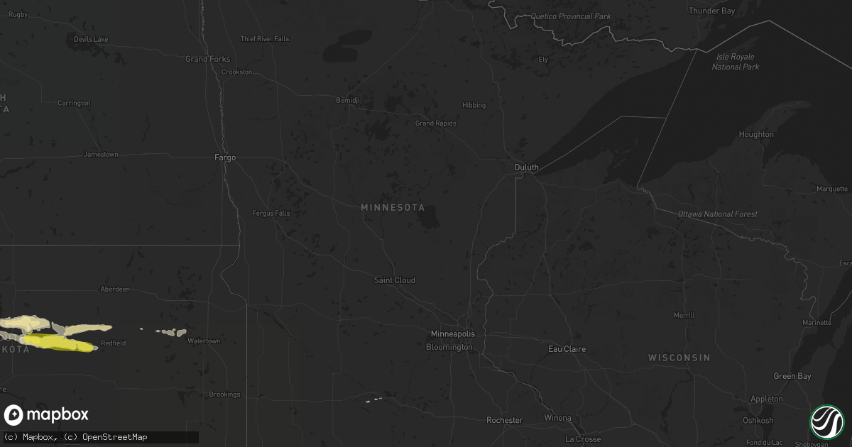 Hail map in Minnesota on September 18, 2018