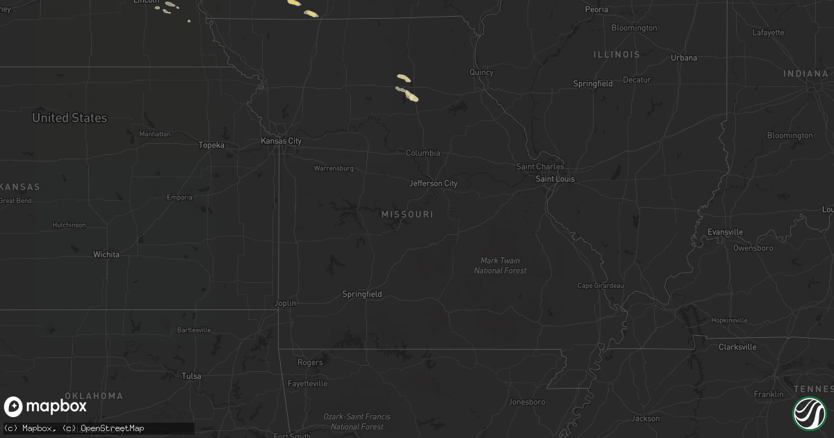 Hail map in Missouri on September 18, 2018