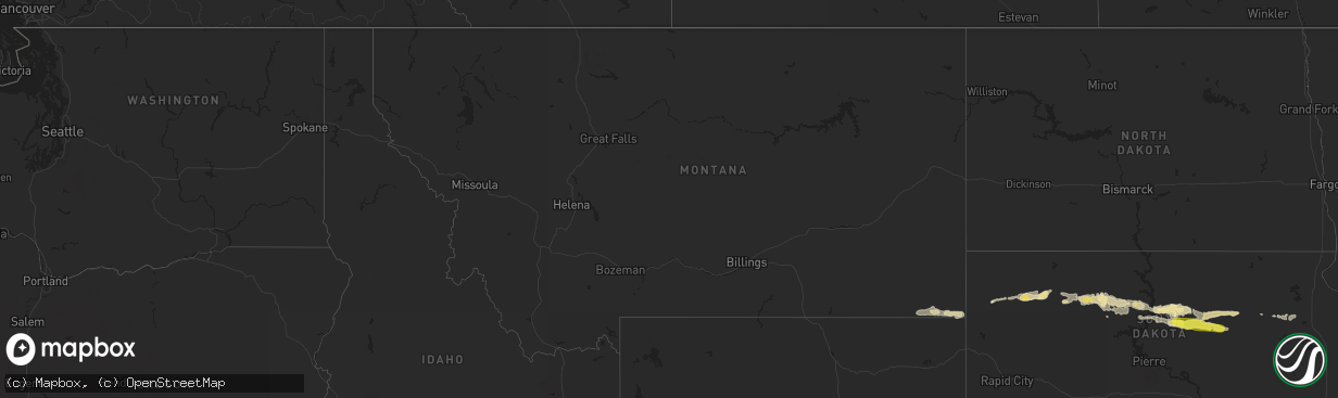 Hail map in Montana on September 18, 2018