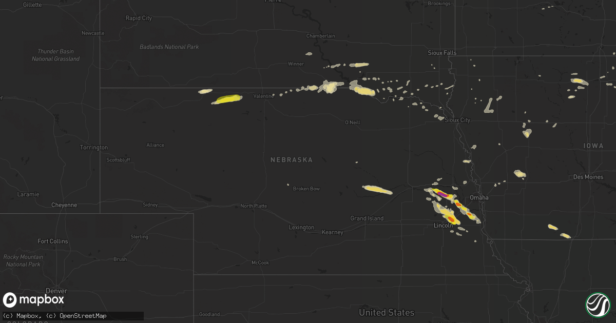 Hail map in Nebraska on September 18, 2018