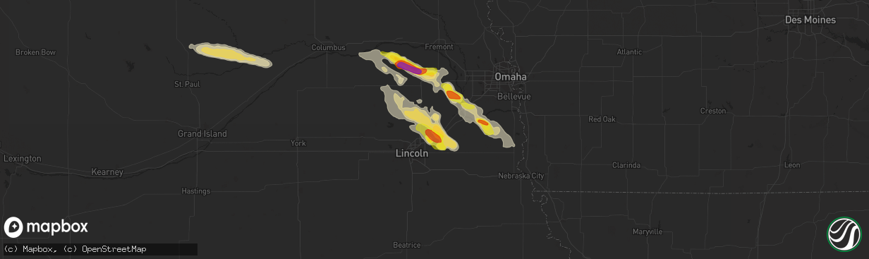 Hail map in Waverly, NE on September 18, 2018