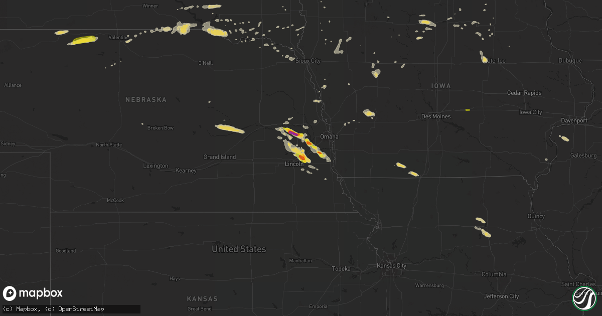 Hail map on September 18, 2018