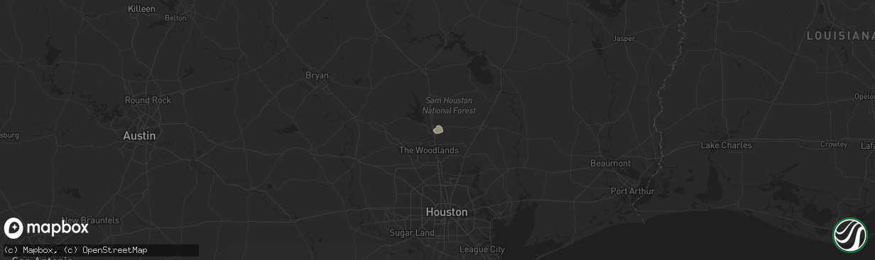 Hail map in Conroe, TX on September 18, 2019