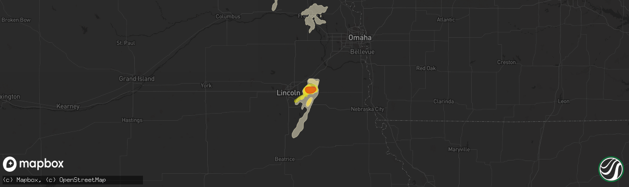 Hail map in Eagle, NE on September 18, 2019