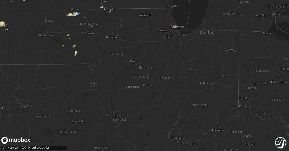 Hail map in Illinois on September 18, 2019