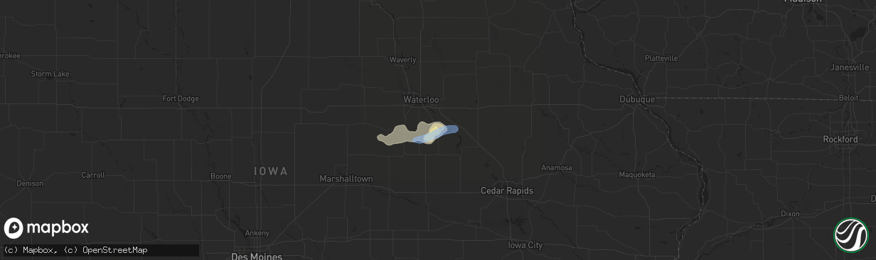 Hail map in La Porte City, IA on September 18, 2019