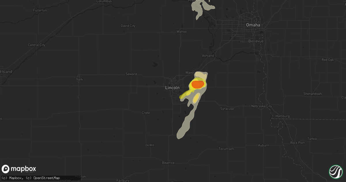 Hail map in Lincoln, NE on September 18, 2019