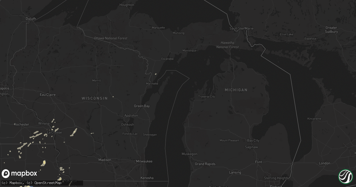 Hail map in Michigan on September 18, 2019