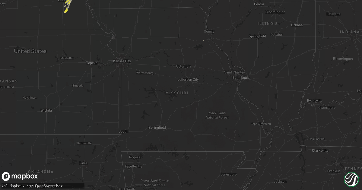 Hail map in Missouri on September 18, 2019