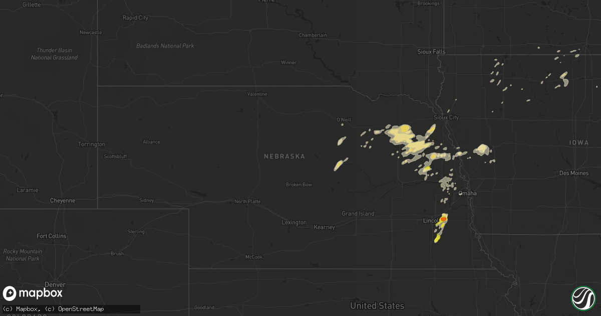 Hail map in Nebraska on September 18, 2019