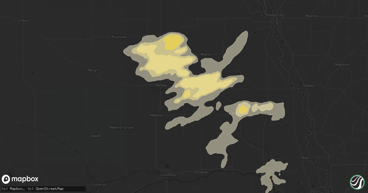 Hail map in Stanton, NE on September 18, 2019