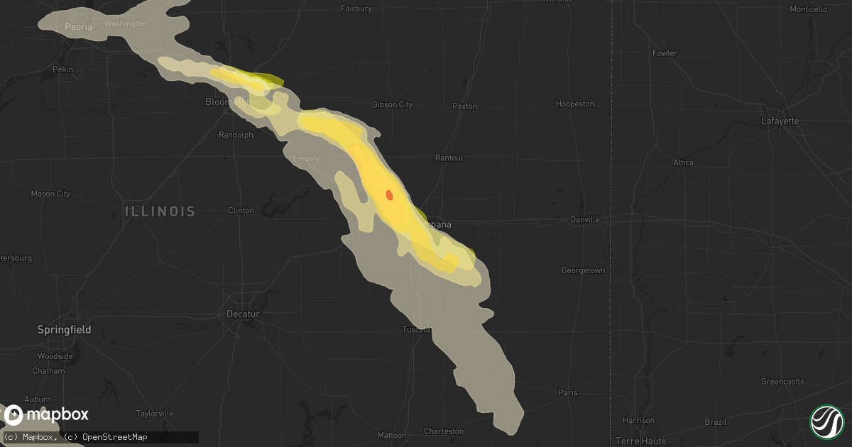 Hail map in Champaign, IL on September 18, 2022