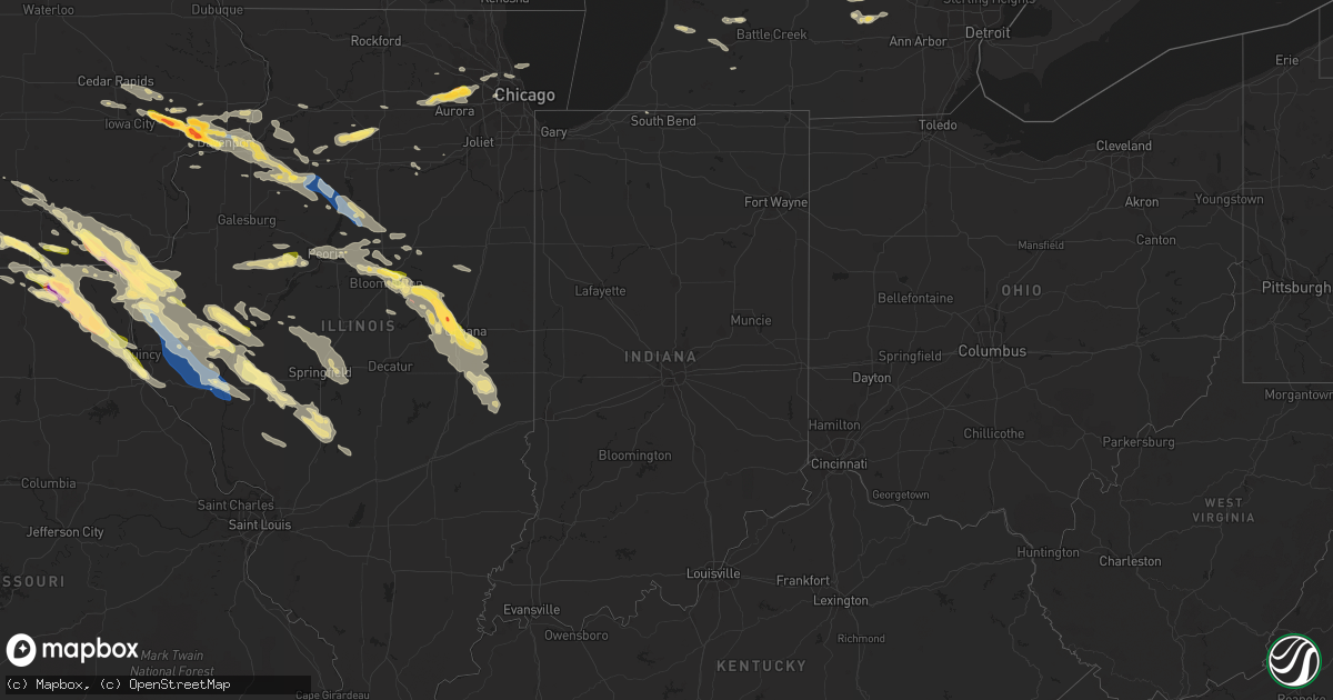 Hail map in Indiana on September 18, 2022