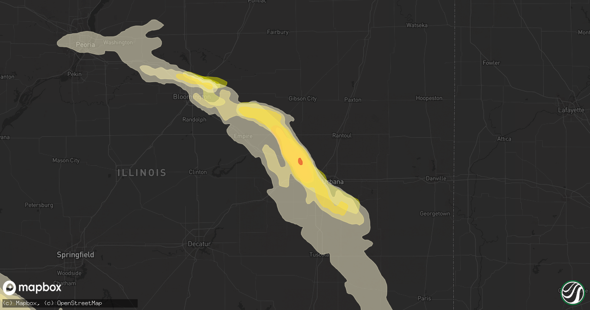 Hail map in Mahomet, IL on September 18, 2022