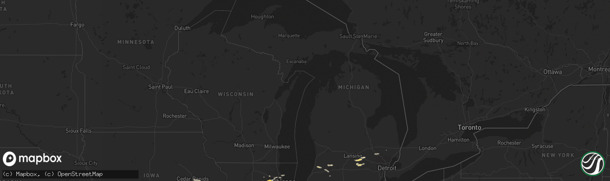 Hail map in Michigan on September 18, 2022