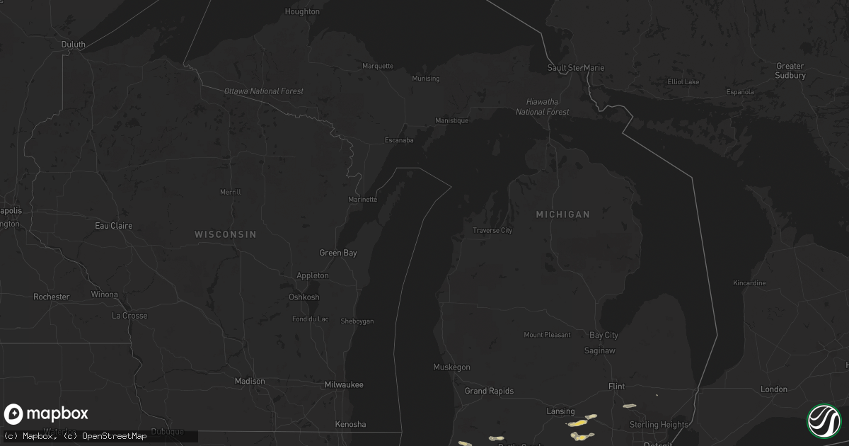 Hail map in Michigan on September 18, 2022