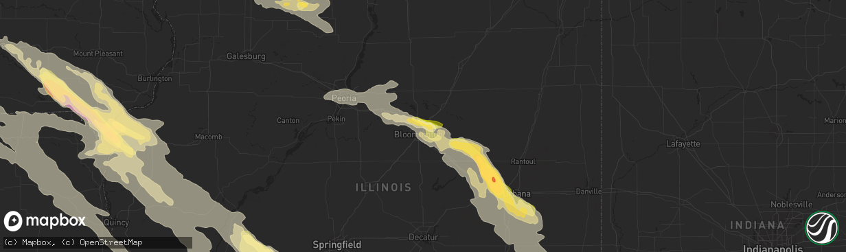 Hail map in Normal, IL on September 18, 2022