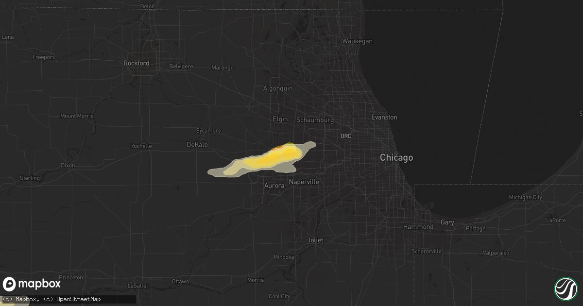 Hail map in West Chicago, IL on September 18, 2022