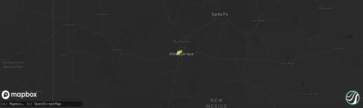 Hail map in Albuquerque, NM on September 18, 2023