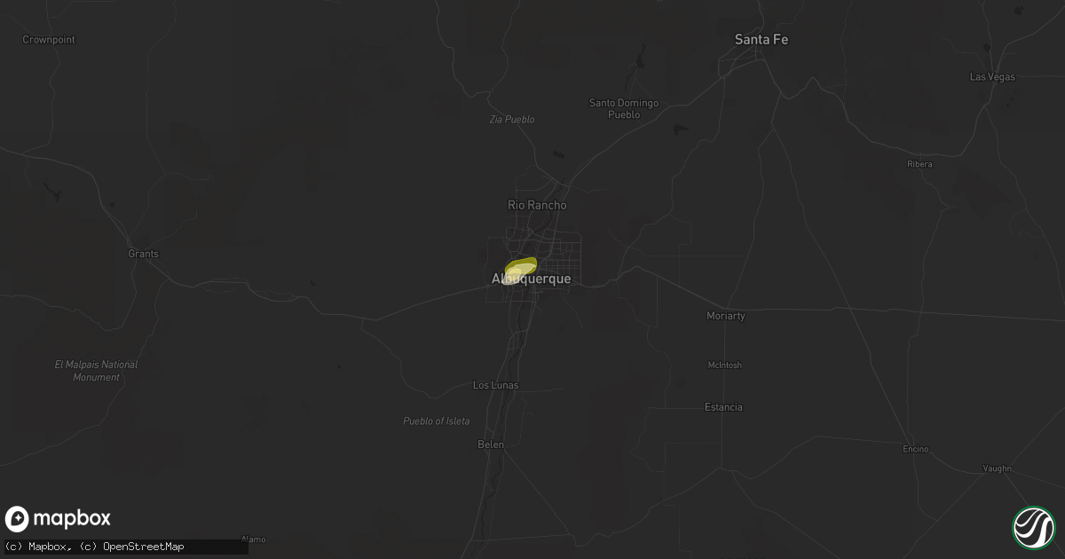 Hail map in Albuquerque, NM on September 18, 2023