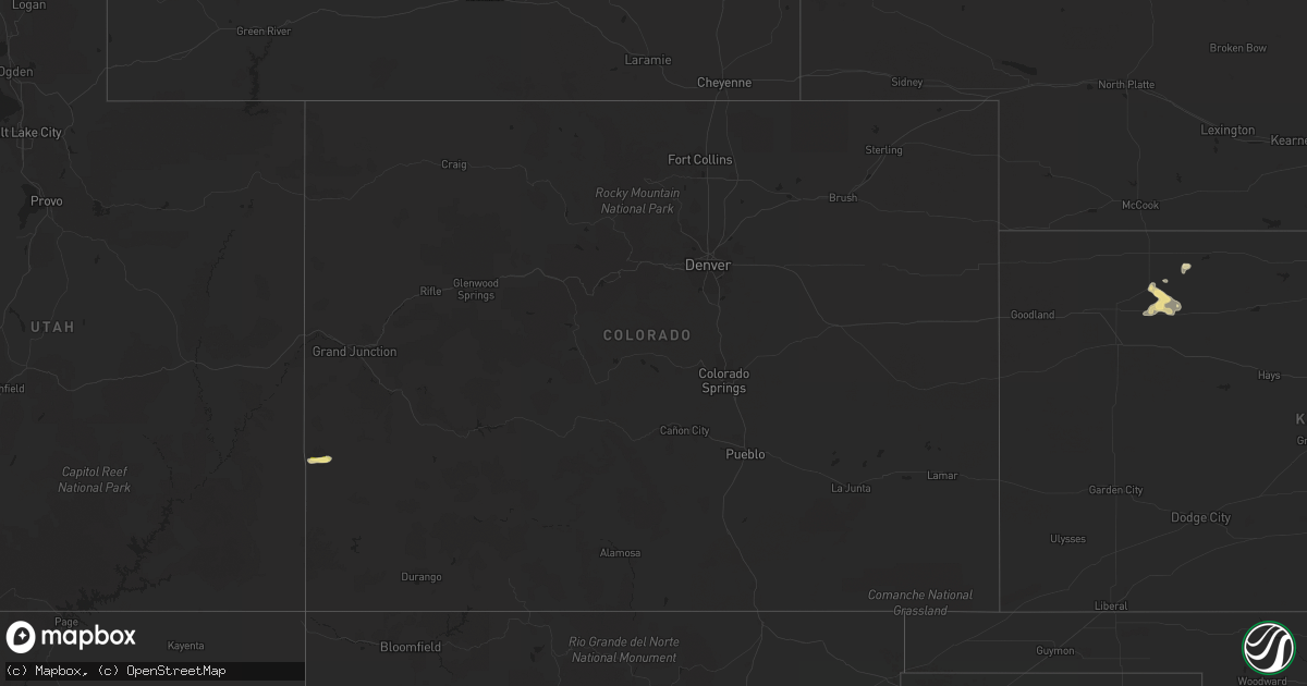 Hail map in Colorado on September 18, 2023