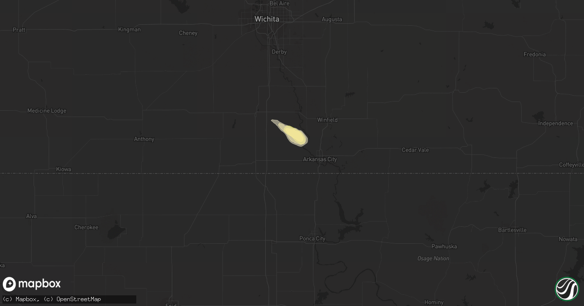Hail map in Geuda Springs, KS on September 18, 2023