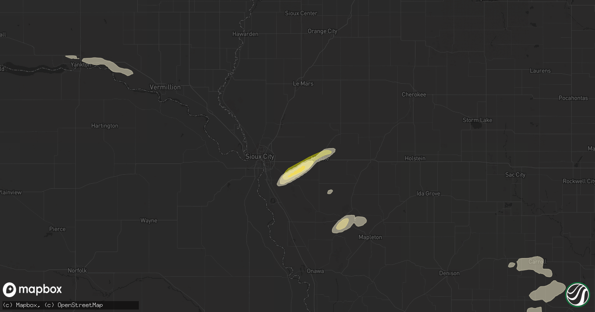 Hail map in Lawton, IA on September 18, 2023