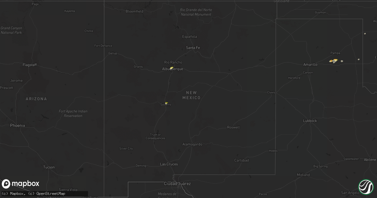 Hail map in New Mexico on September 18, 2023