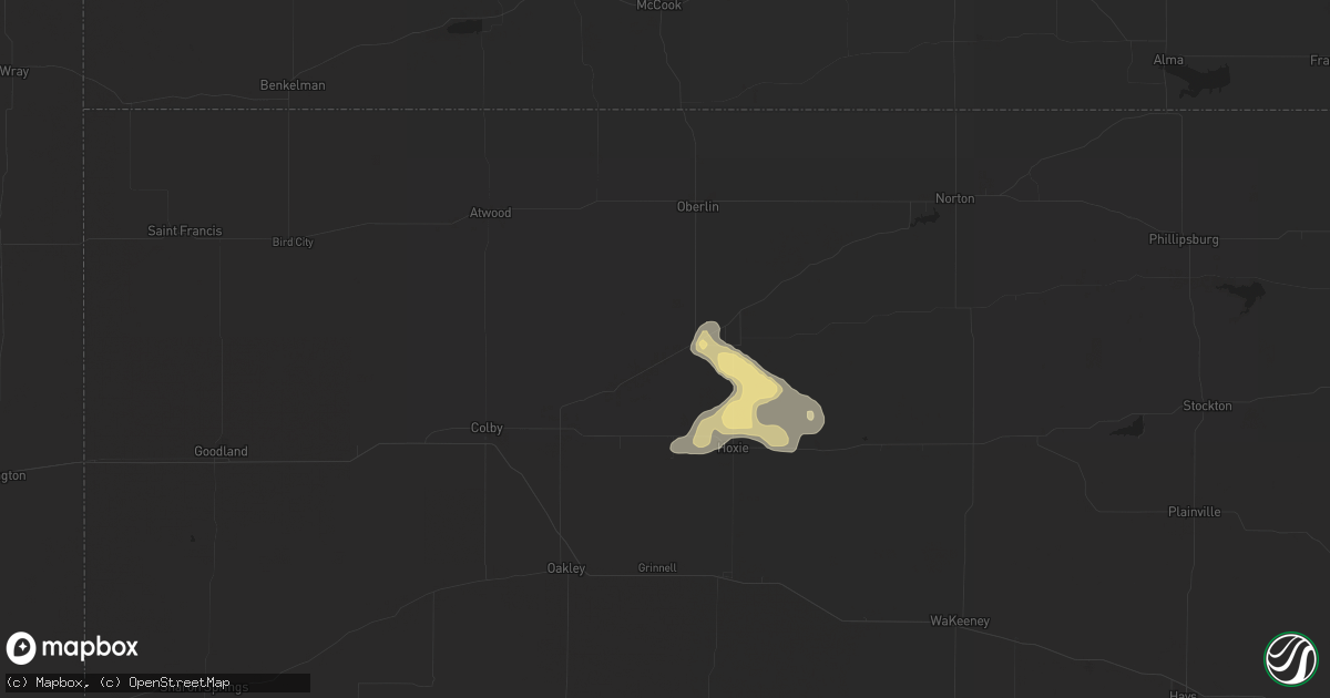 Hail map in Selden, KS on September 18, 2023