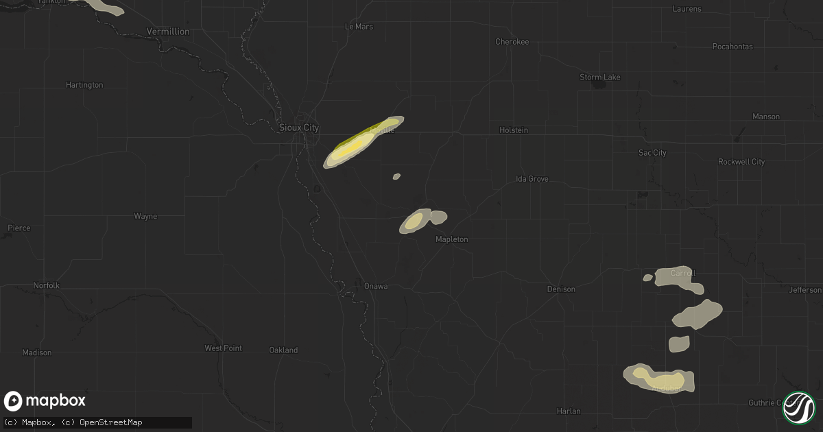 Hail map in Smithland, IA on September 18, 2023
