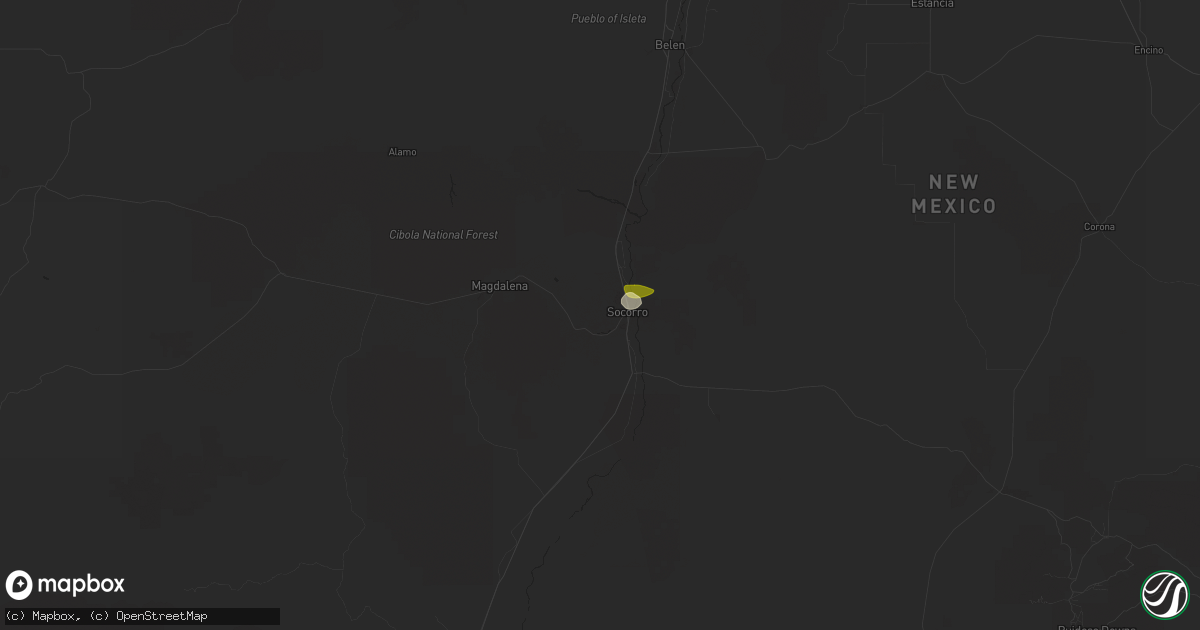 Hail map in Socorro, NM on September 18, 2023