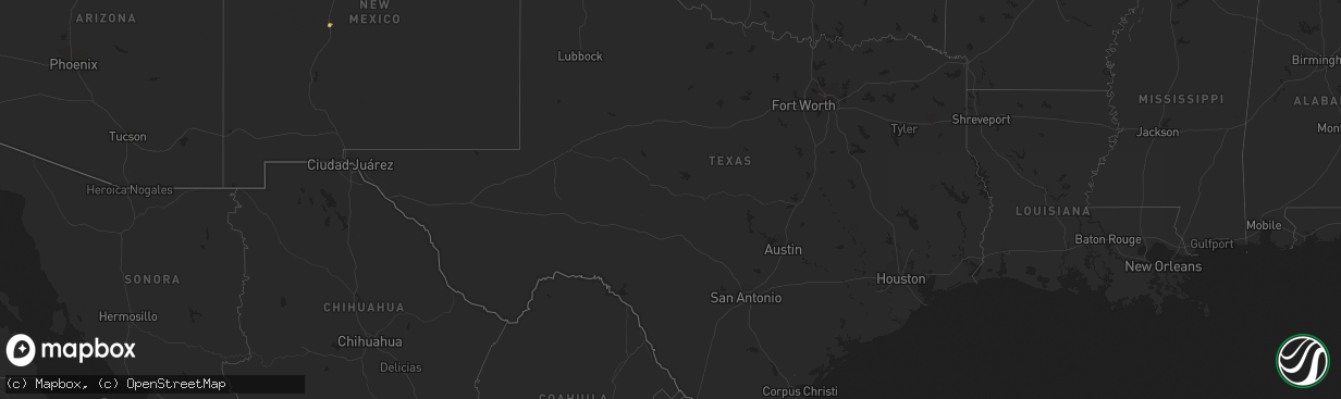 Hail map in Texas on September 18, 2023