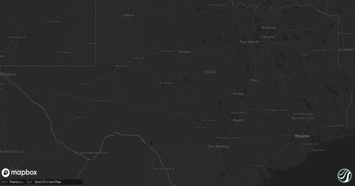 Hail map in Texas on September 18, 2023