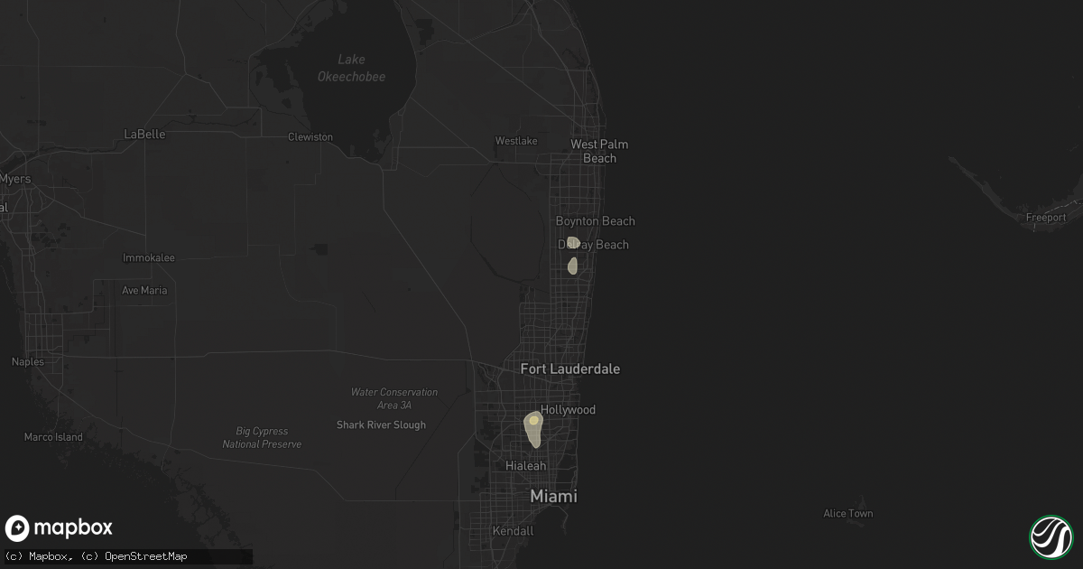 Hail map in Boca Raton, FL on September 18, 2024