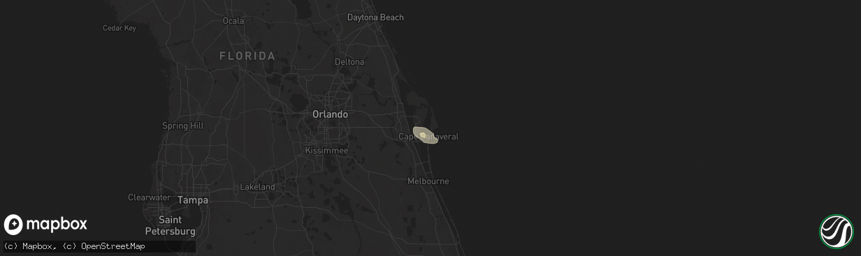 Hail map in Cape Canaveral, FL on September 18, 2024