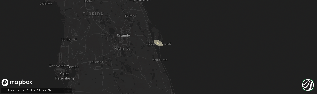 Hail map in Cocoa Beach, FL on September 18, 2024