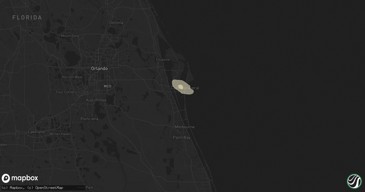 Hail map in Cocoa Beach, FL on September 18, 2024