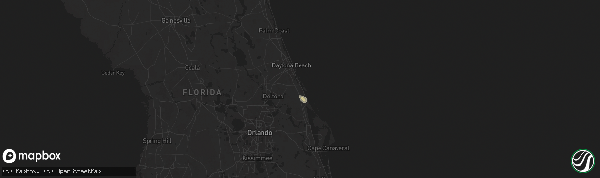 Hail map in Edgewater, FL on September 18, 2024