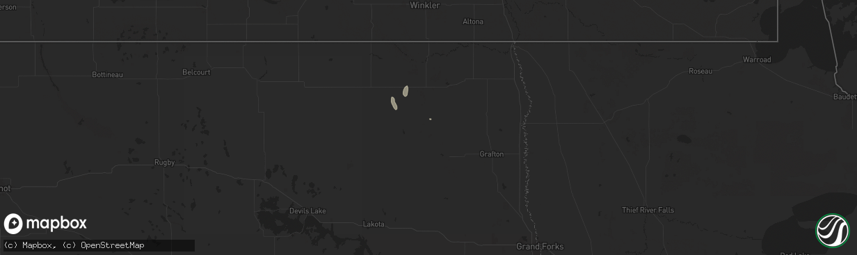 Hail map in Edinburg, ND on September 18, 2024