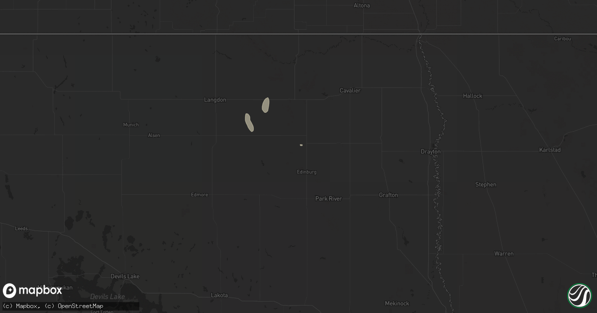 Hail map in Edinburg, ND on September 18, 2024