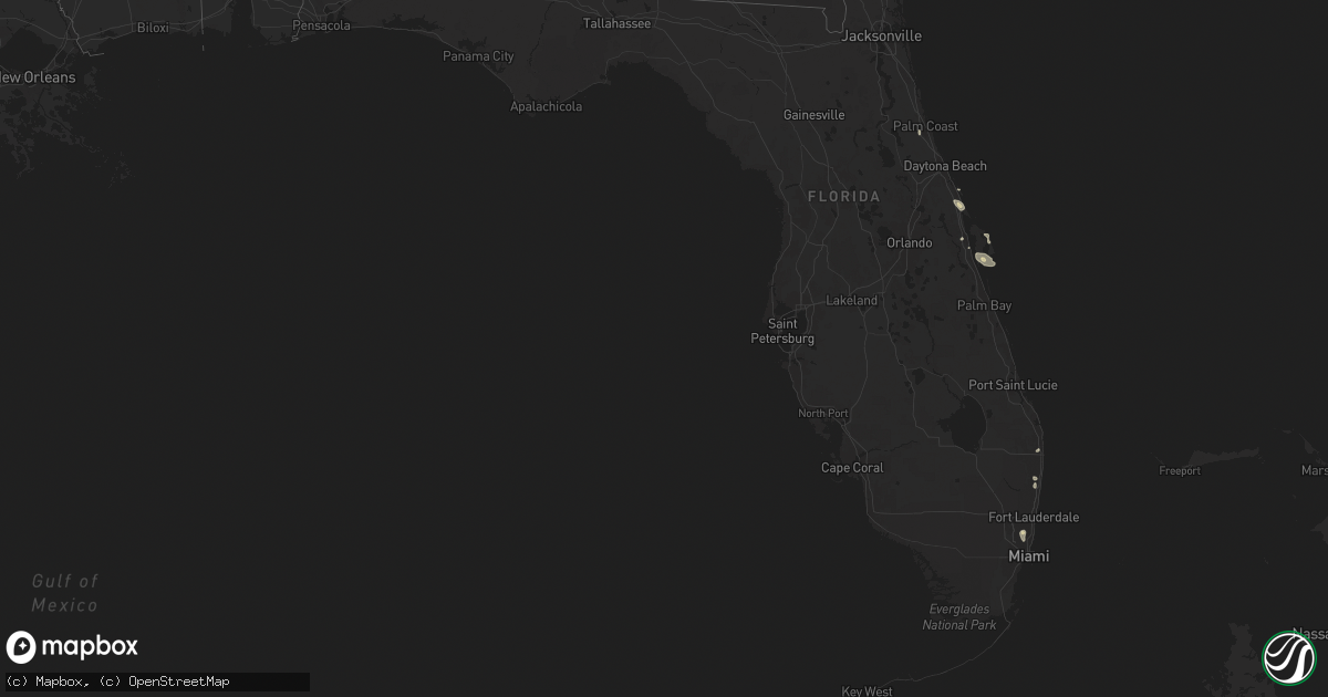 Hail map in Florida on September 18, 2024
