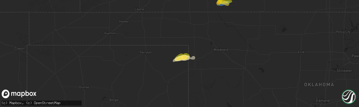 Hail map in Follett, TX on September 18, 2024