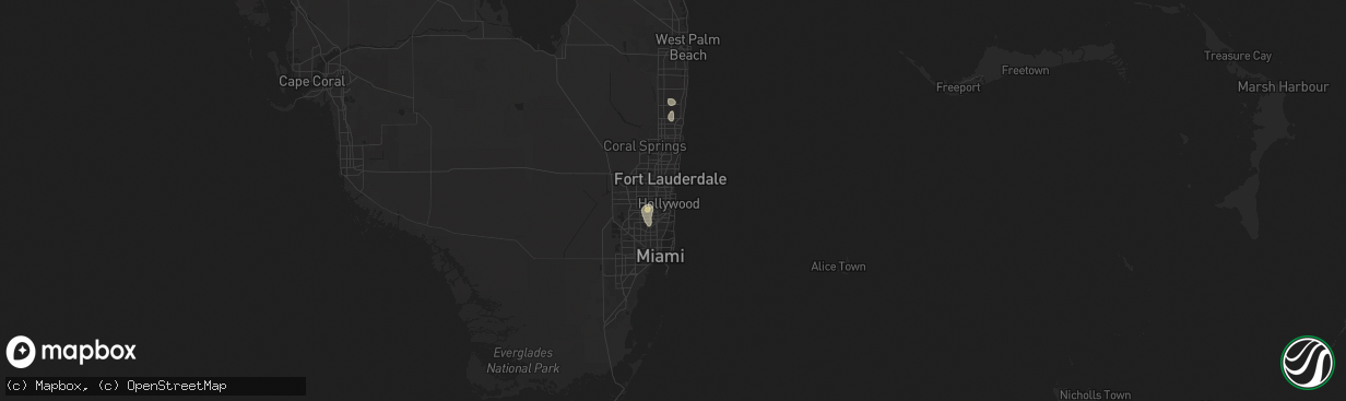 Hail map in Hollywood, FL on September 18, 2024