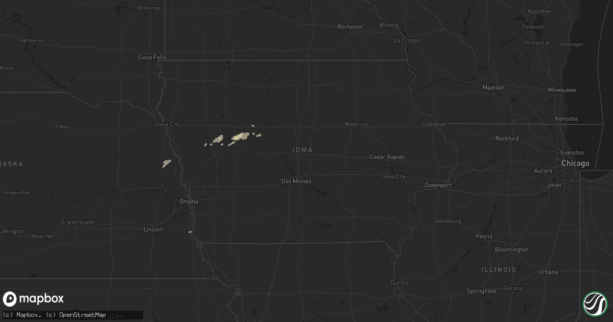 Hail map in Iowa on September 18, 2024