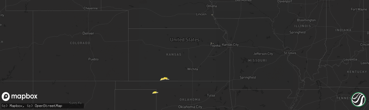 Hail map in Kansas on September 18, 2024