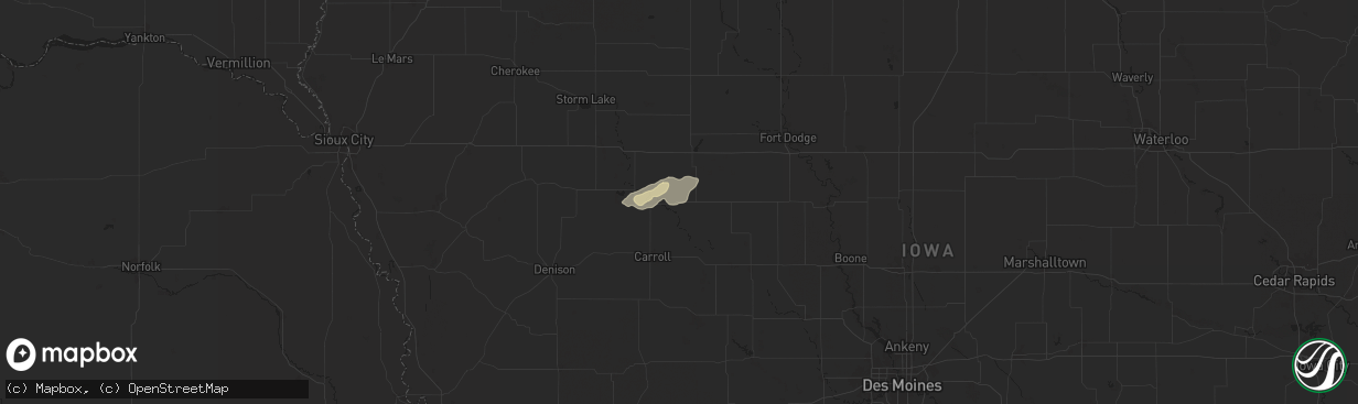 Hail map in Lake City, IA on September 18, 2024