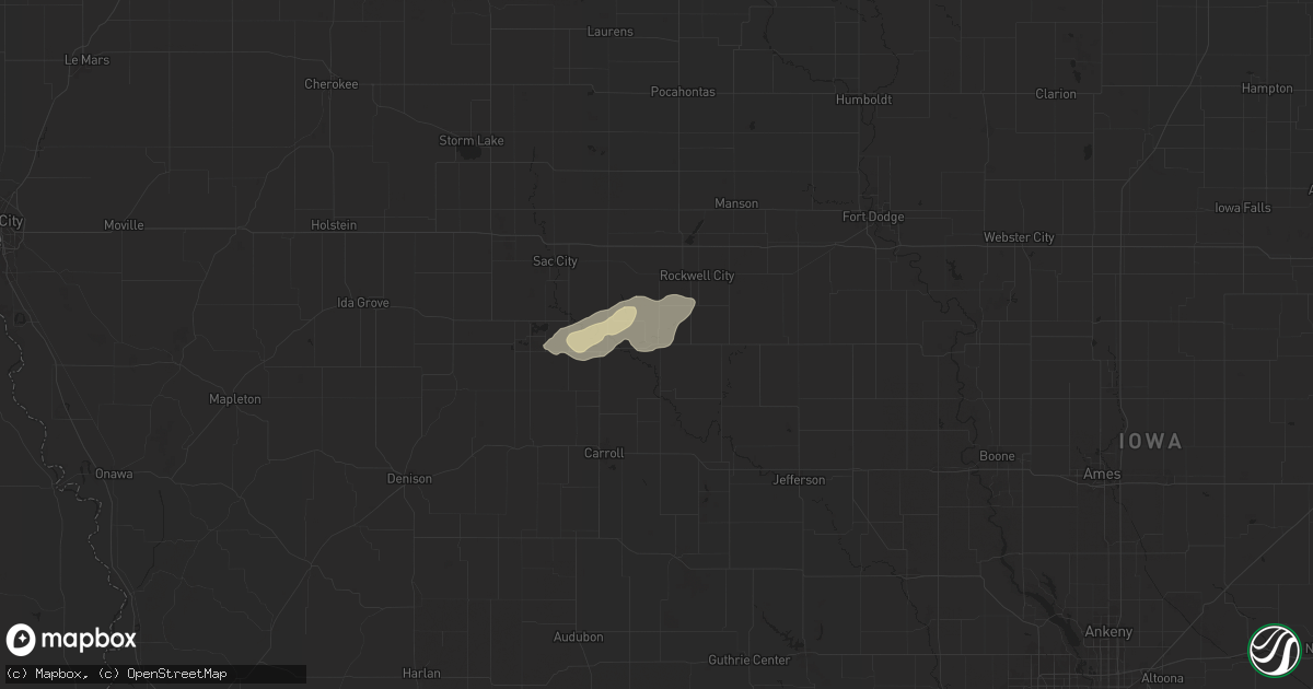 Hail map in Lake City, IA on September 18, 2024