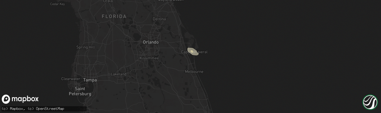 Hail map in Merritt Island, FL on September 18, 2024